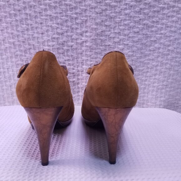 Donald J Pliner Women's Heels Shoes Tan Suede Size 7.5 - Picture 5 of 15